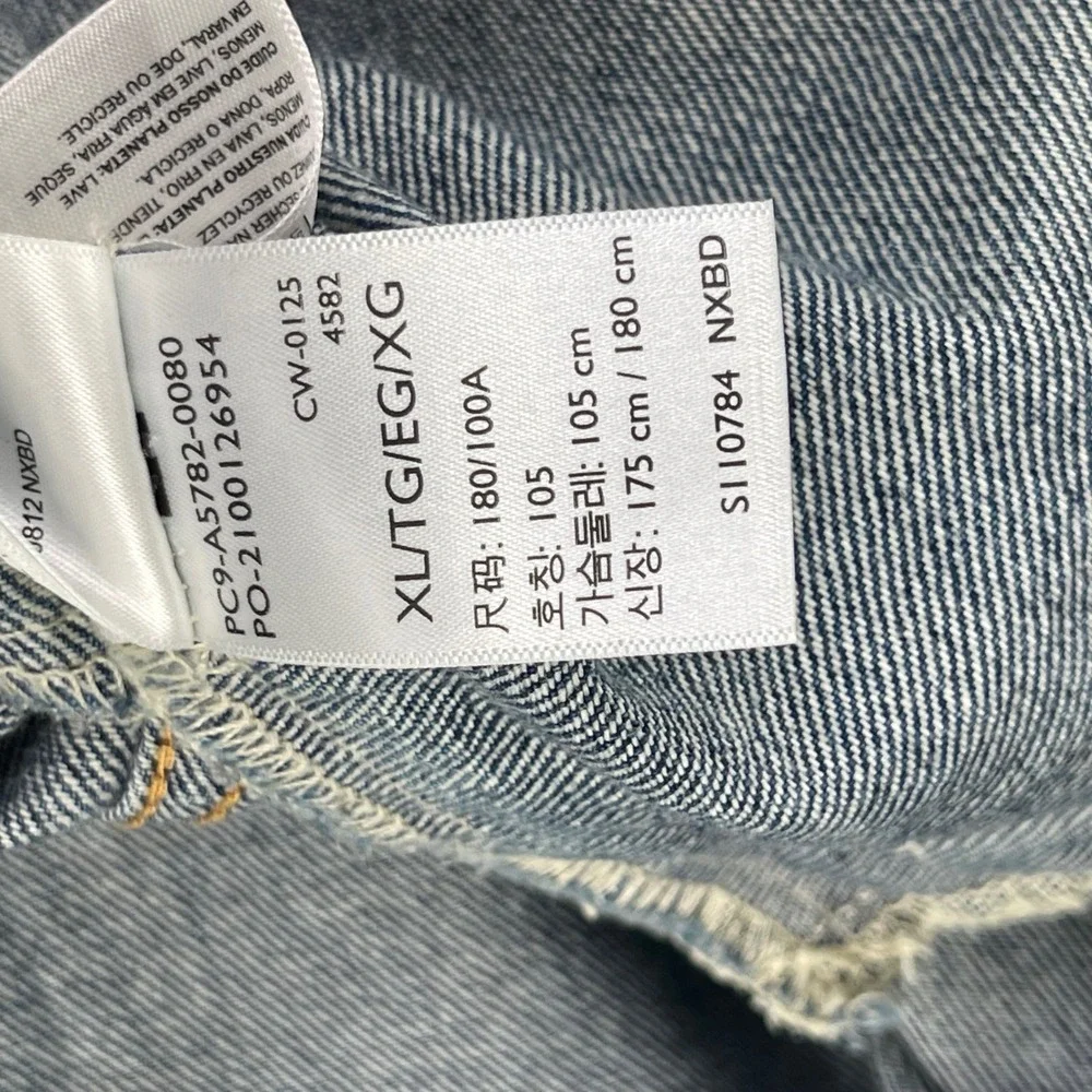 Levi's Trucker Denim Jacket Men XL Blue Relaxed Fit Embroidered Logo A5782-0080